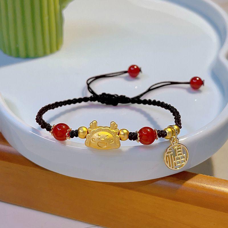 New Chinese-style Red Rope Bracelet for The Year of The Dragon Female Yilong Steamed Dumpling Dragon High-grade Jewelry