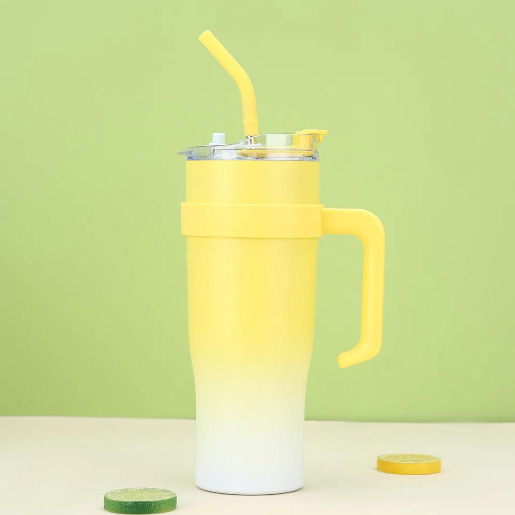 Neue Große Kapazität 40oz Auto Becher Riesen Edelstahl Becher Strohhalm Wasserbecher Herren und Damen Büro Kaffeetassen