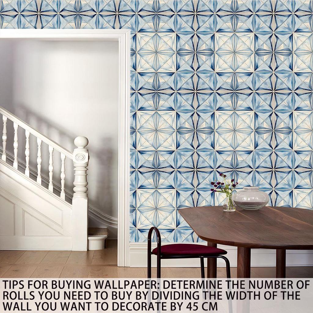 Self-Adhesive Waterproof Cross Diamond Geometric PVC Wallpaper for Kitchen Renovation and Wall Cover-Up