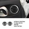 Set Black Carbon Fiber Car Dashboard AC Vent Decoration For Nissan 350Z 06-09