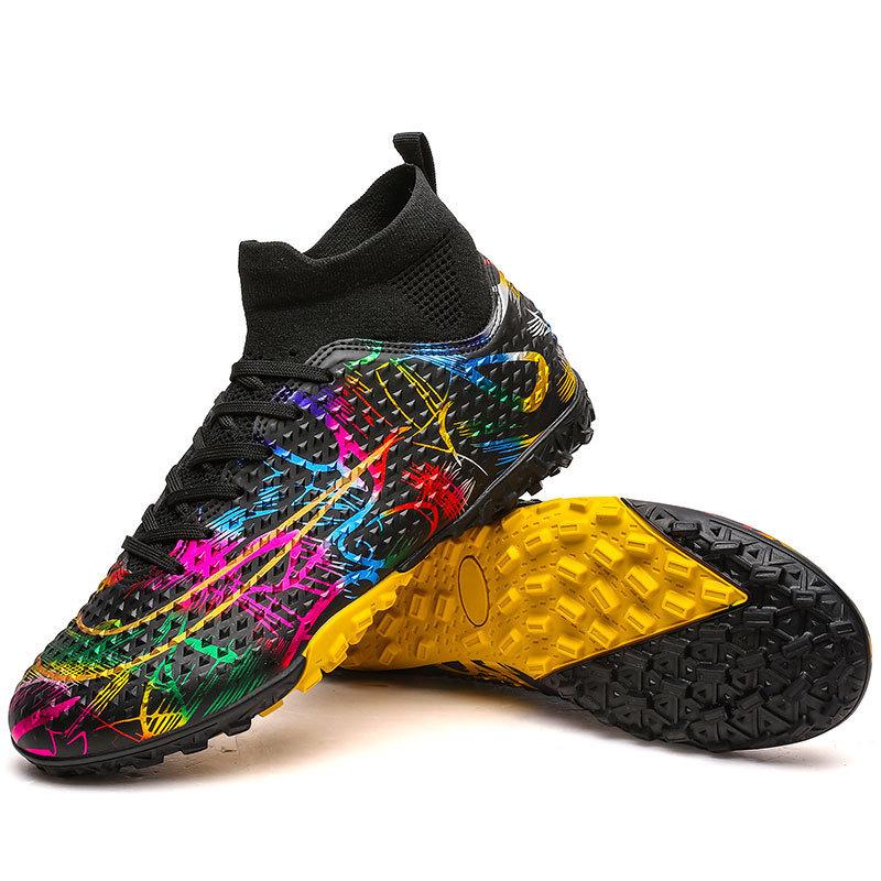 Nailed Flat Bottom Teen Nails Training Children Short Nails Football Shoes High Top Football Shoes Sneakers Men and Women