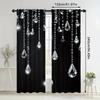 Black Crystal Curtains Pole Bag Bedroom Living Room Decoration Home Curtain Elegant Made Of Polyester Washable Area Ready