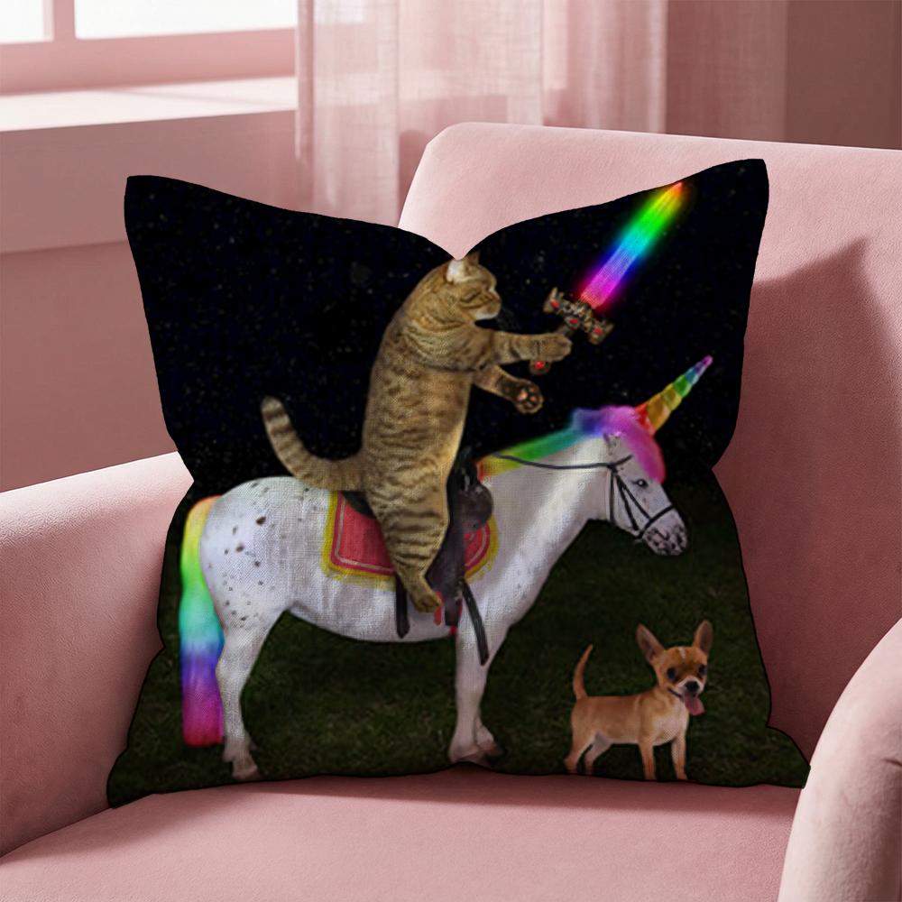 Rider Horse Painting Cushion Cover Multi-Scene Pillow Cover for Home & Car - Reversible, Soft & Durable for Daily Use