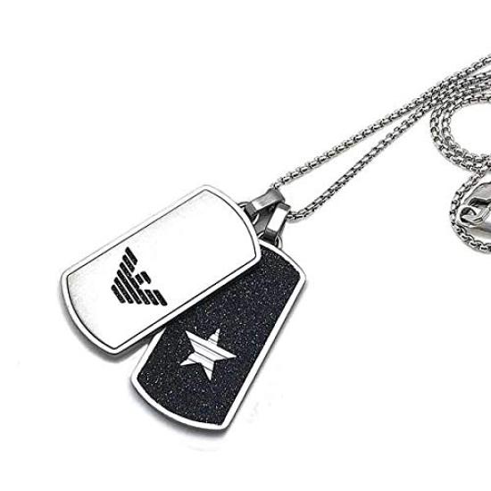 

Emporio Armani Double Plate Silver Necklace EGS2675040 [Used]