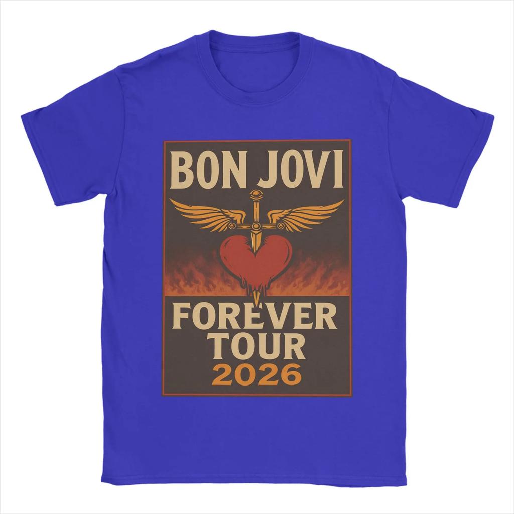 Harajuku T Shirt Summer Bon Jovi Keep The Faith World Tour Cotton Tshirt for Unisex Women Awesome Wholesale Short Sleeve Tees
