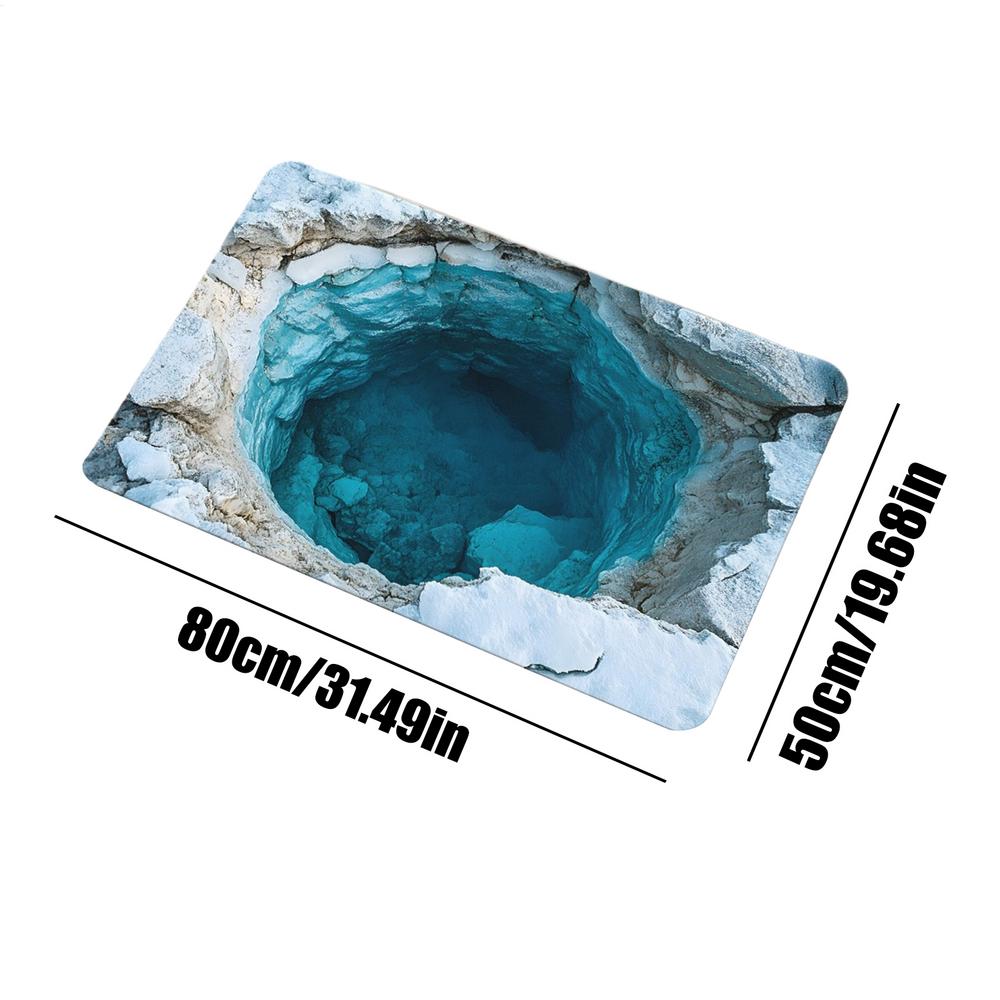 Optical Illusion Rug Washable Aesthetic Waterfall Mat 3D Carpet Hole Rug Illusion For Home Decor Bedroom Bathroom Kitchen
