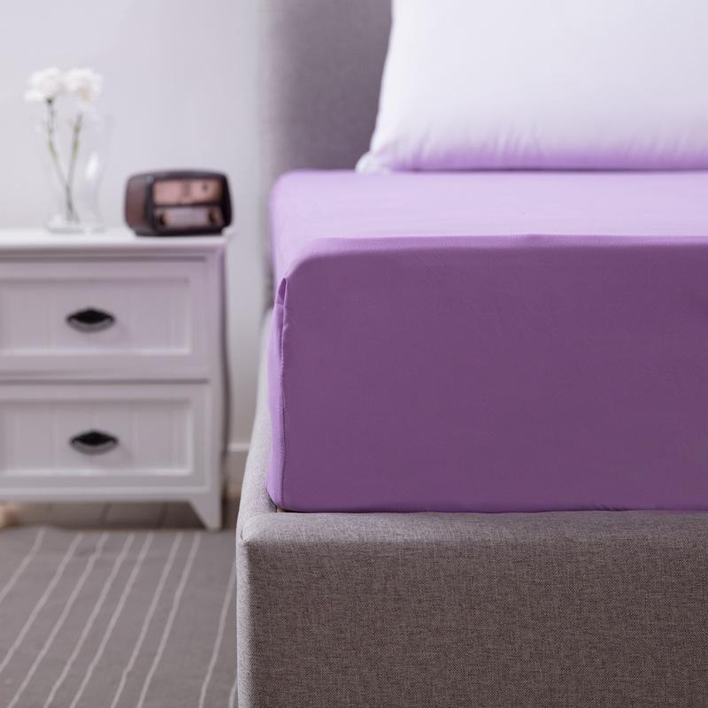 High Quality Fitted Sheet Multiple Colors Super Soft and Breathable Mattress Covers Protector Sofa Cover Single/Double Bed Sheet Solid Color Bed Cover