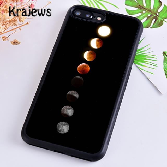 Krajews Moon Space Lunar Eclipse Planet Soft Phone Case For iPhone 17 Air 16 15 14 plus 11 12 13 pro max coque Fundas