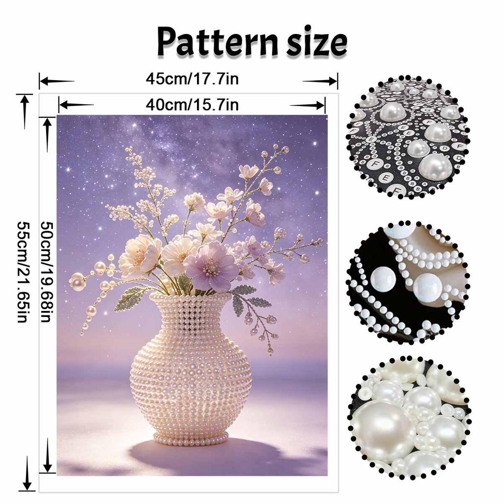Handmade Pearl Painting Kit Elegant Flowers DIY Frameless 3D Bead Art Canvas Creative Leisure Home Decoration Gift