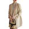 Korean New Soft Waxy Medium And Long Rough Edge Knitted Sweater Women'S Casual Lazy Style Small Sweater Cardigan Jacket Tide