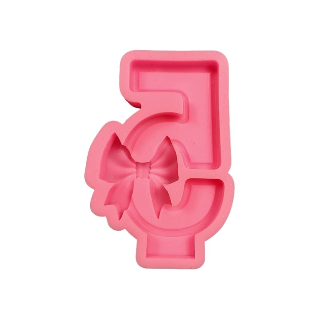 Bowknot Number Silicone Molds Castings Mould Epoxy Resin Mould Baking Molds Birthday Candle Molds Home Decorations