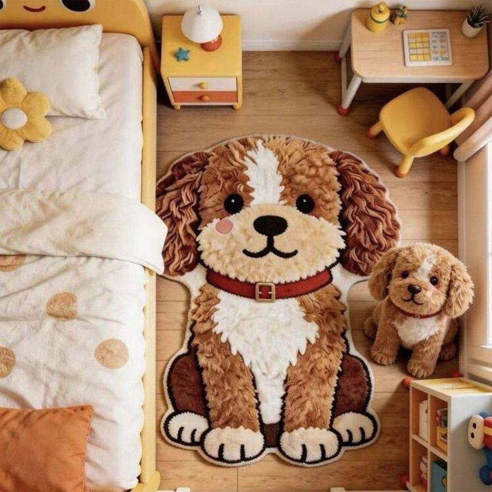 Soft Plush Cat-Shaped Area Rug Anti-fouling Cartoon Carpet Funny Home Decor Carpet  for Bedroom
