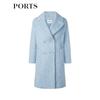 PORTS Women's Autumn/Winter Dreamy Blue Mohair Double-Breasted Coat