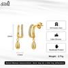 Effie Queen Edelstahl 18 Karat Gold Wassertropfen Zirkonia Tropfenohrringe Feiner Schmuck für Damen Hochzeitsfeier Bankett Geschenk STKE26