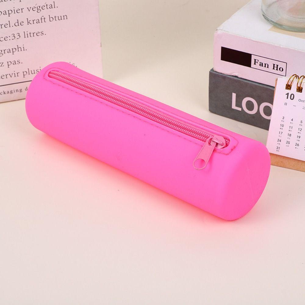 

Waterproof Silicone Pencil Case Simple Cosmetic Bag Portable Pen Bag