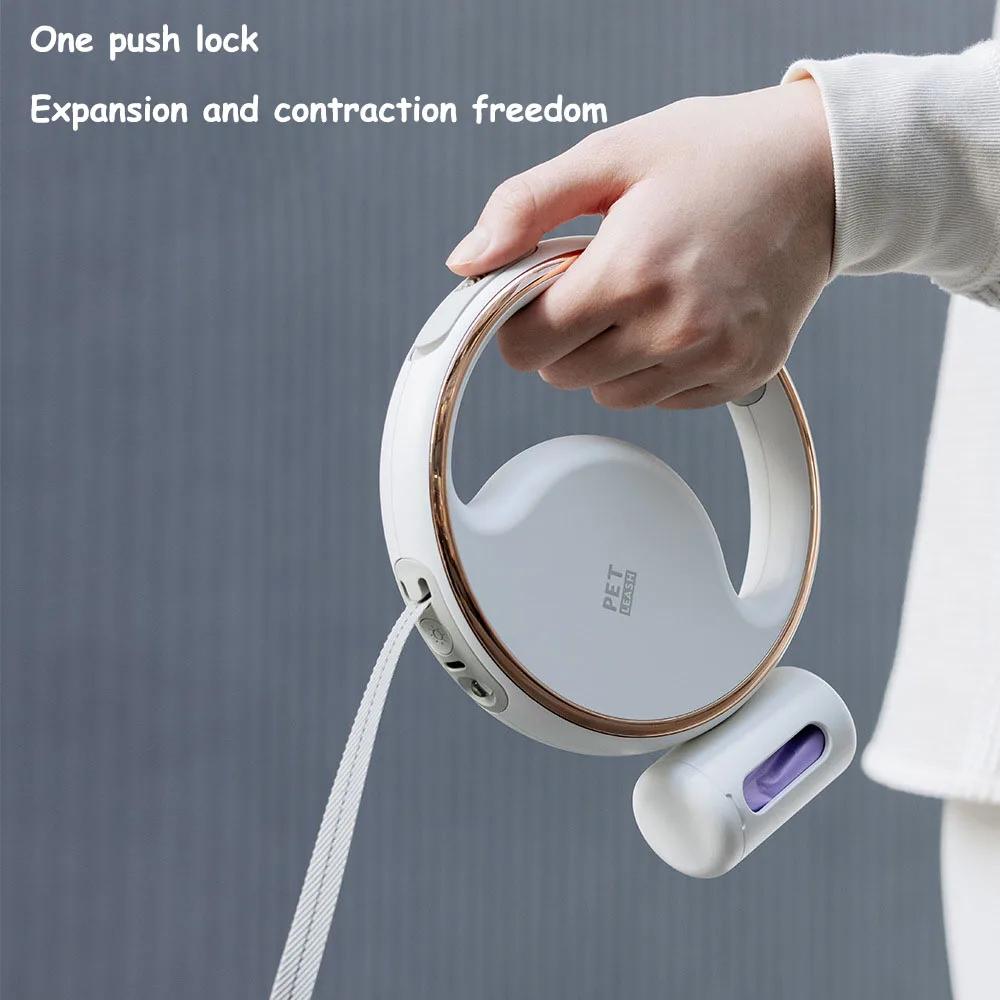 3m Pet Leash Automatic Retractable Dog Leash LED Light Durable Cat Walking Lead Reflective Strip Adjustable Pet Outdoor Rope