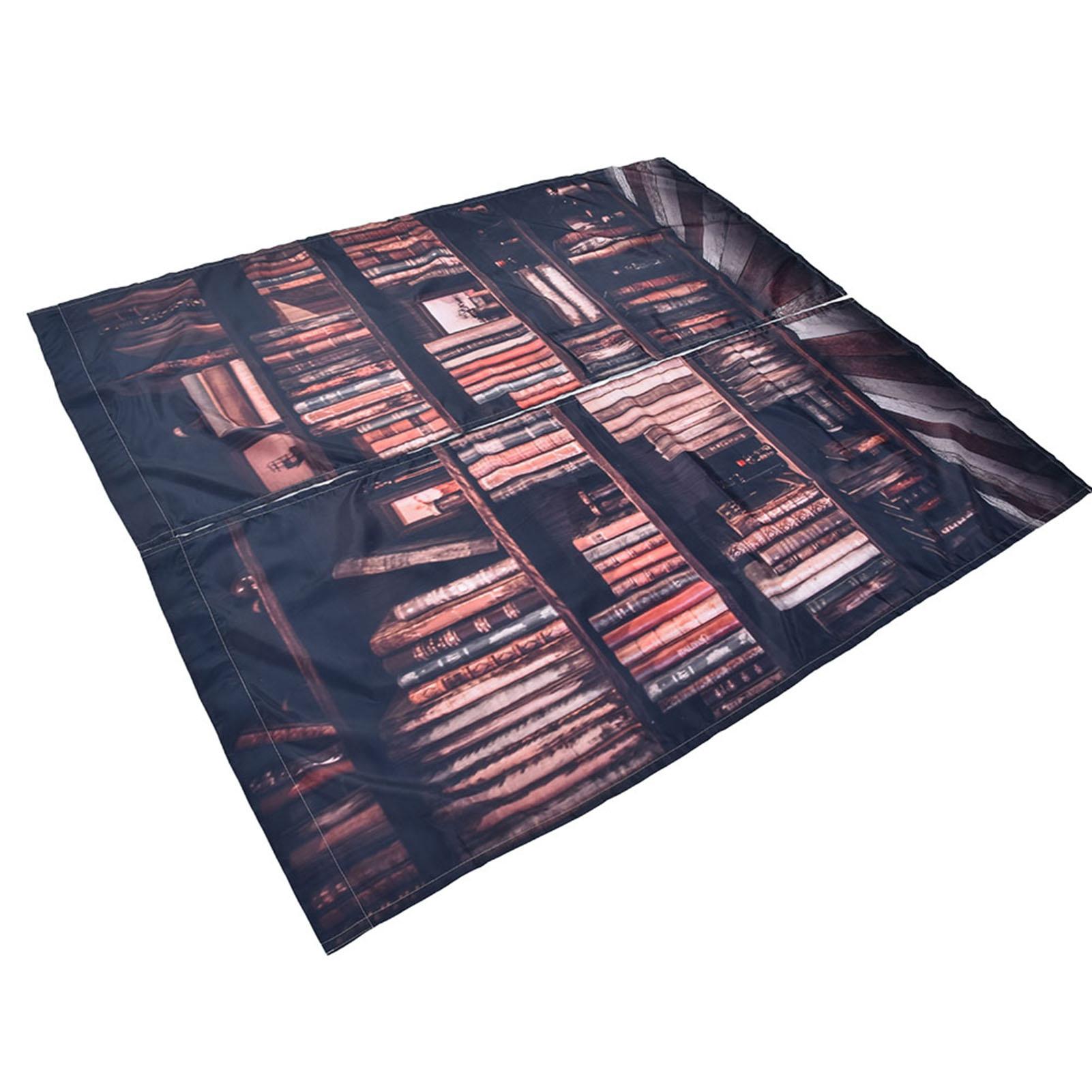 

Living Room Curtains 3D Bookcase Printed Shading Curtains Bedroom Drapes (150*166cm)