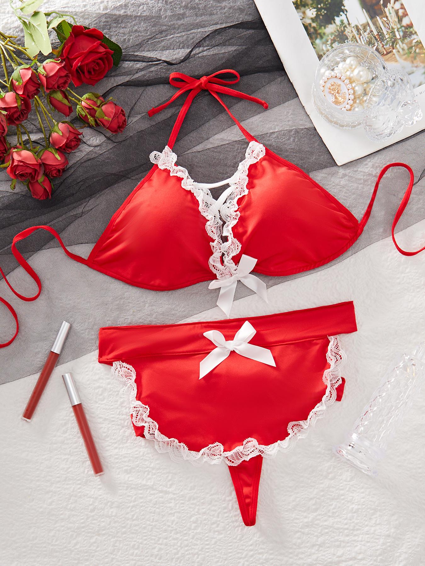 Популярный Сексуальный Комплект Нижнего Белья Летний Сексуальное Кружевное Нижнее Белье S красный