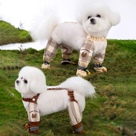 Reflective Stripe Dog Boot Leggings Waterproof Dust-proof Pants Adjustable Full Leg Protection Pet Strolling Going Out Clothes for All Seasons