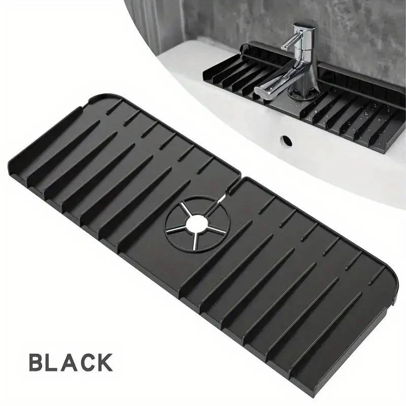 

Silicone Faucet Mat Dish Soap Sponge Holder Sink Kitchen Countertop Drying Mat Bathroom Kitchen Sink Splash Guard Drain Pad