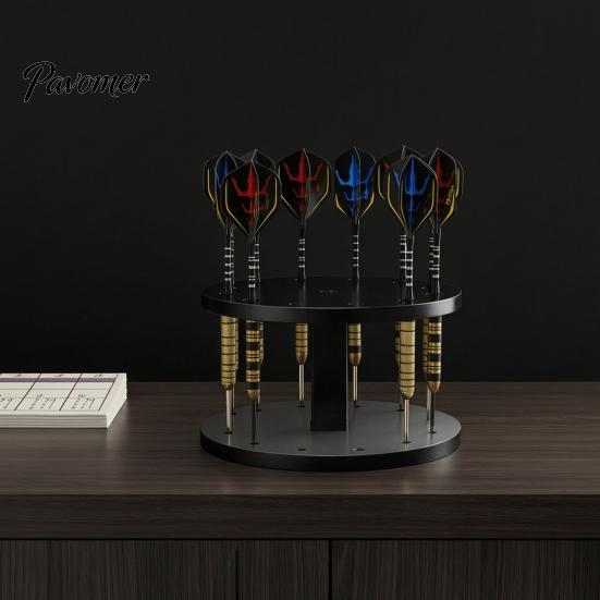 Dart Display Stand Acrylic Holder Stand, 12 Slots Storage Holder, Round Compact Accessories for Home Tabletop Rack, Space Saving Rack Game Room