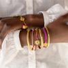 Stainless Steel New Fresh Love Sun Colored Rope Dopamine Bracelet Women's Gold Plated Color Preserving