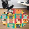 1pc Glasses Cats Office Round Area Rug,  Mat Suitable ForOffice, Under Office Chairs Bedroom Living Room Home Decor, Room Deco