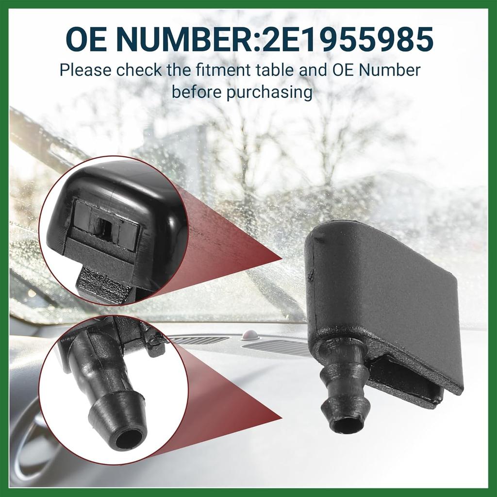 Motoforti Windshield Washer Nozzle for Mercedes-Benz Sprinter Durable No.2E1955985 Windscreen Washer Sprayer Nozzle Black Front with Hose and
