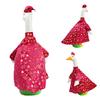 Porch Goose Outfits Gold Stamping Skull Christmas Tree Pattern Goose Clothes for 23" Cement Goose Holiday Goose Costume for Garden Yard Decor