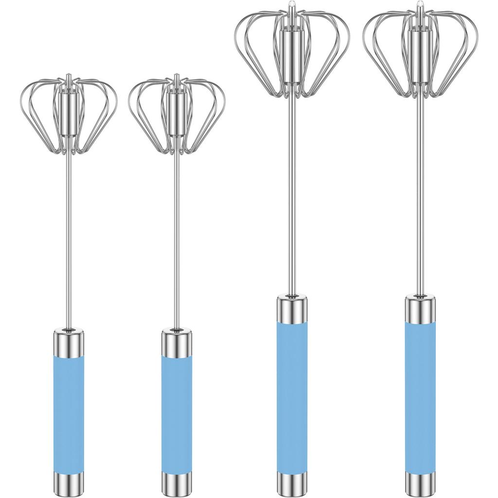 3Pcs Egg Whisk Stainless Steel Egg Beater 8/12/10inch Hand Whizzy Whisk Rustproof Hand Whisk Semi Egg Mixer Baking Tool