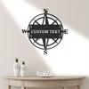 Customizable Metal Compass Sign Nautical Plaque Home Wall Hanging Personalized Gift