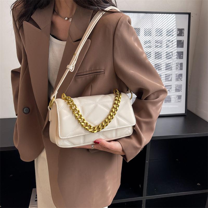 Trendy Chic City Minimalist Women's Crossbody Bag 2024 Winter Quilted Chain Handbag