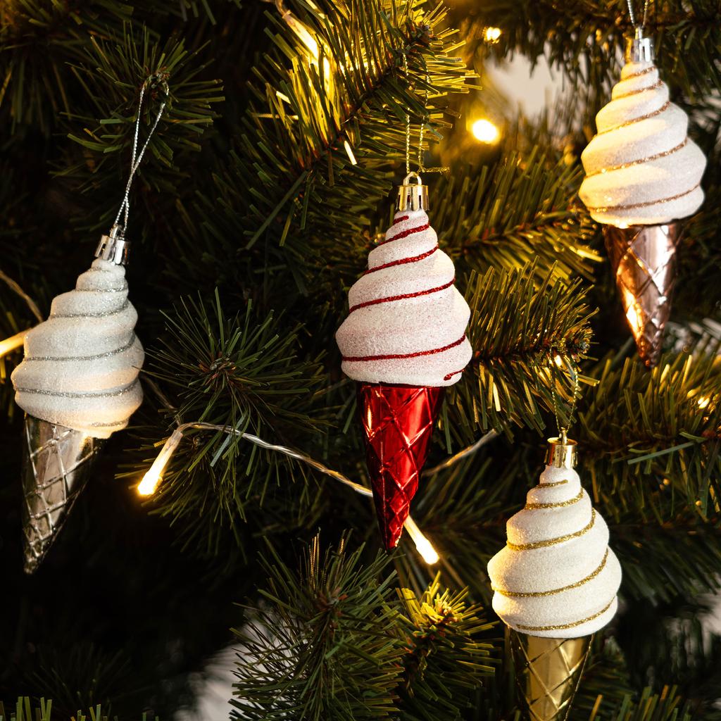 Christmas Baubles Christmas Bauble For Christmas Tree Christmas Decorations Pendants Ice Cream 4 Pcs