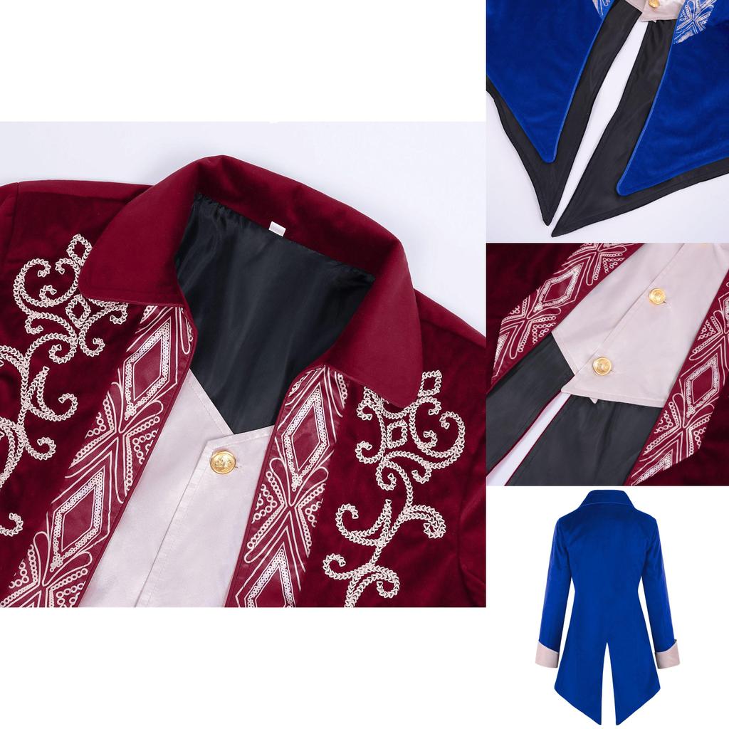 Refined Gentleman's Victorian Frock Coat In Black Red Blue For All Seasons