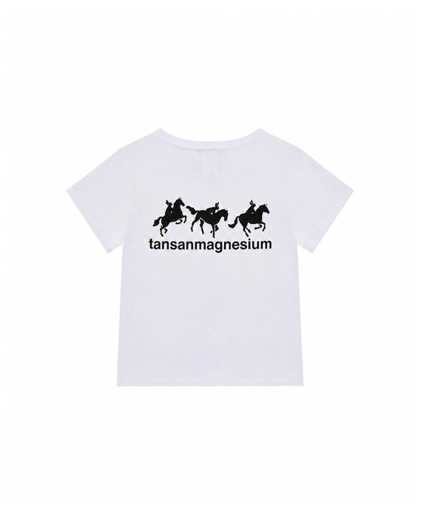 Tansanmageunesyum Horse Rabbit T-Shirt (White/Black)
