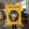 Custom Name,Pittsburgh Penguins Printed Flannel Blanket, soft throw for bedroom sofa, washable, Christmas present, great gift.