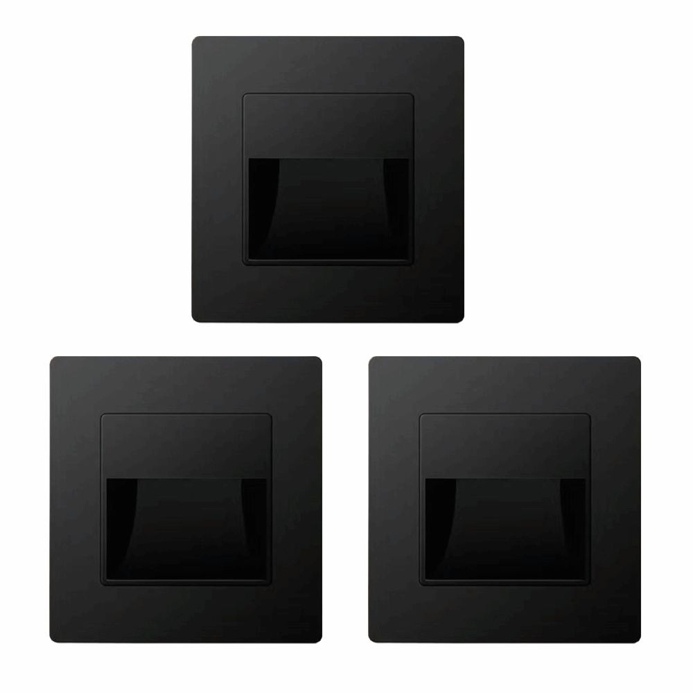 3 Pcs 3000K Warm White Stair Lights Embedded Stair Step Lamps LED Step Lights Patio