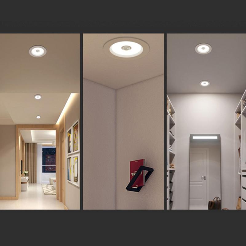 Human Body Motion Sensor Spot Led Downlight Lamparas 220V Ceiling Light 5W 7W 9W Cold White Panel Light For Hallway Stair Depot
