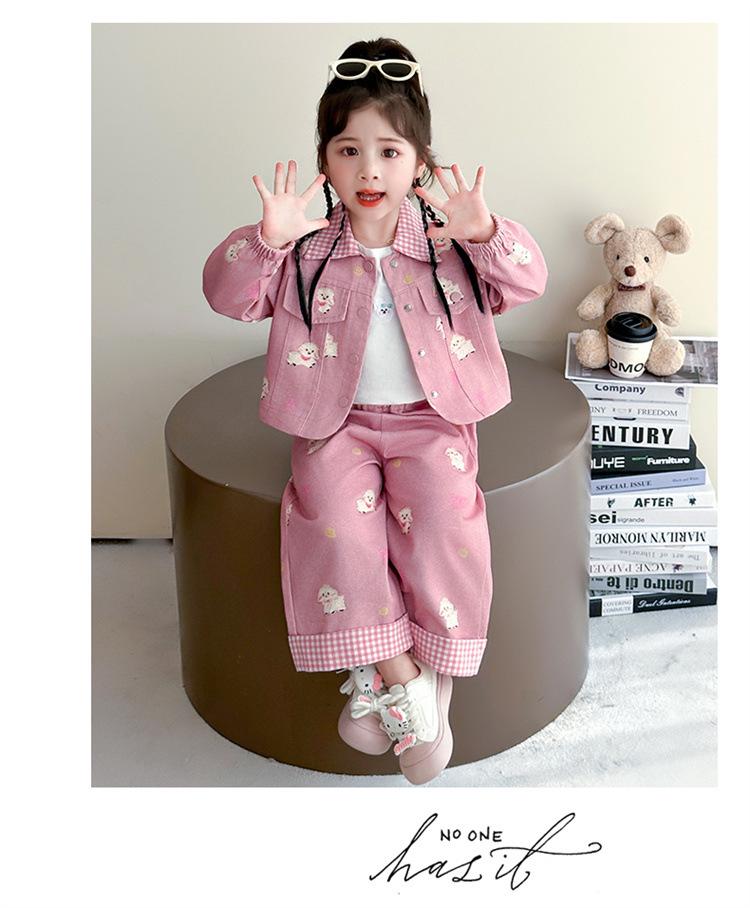 Spring 2025 Stylish Cartoon Two-Piece Set for Baby Girls