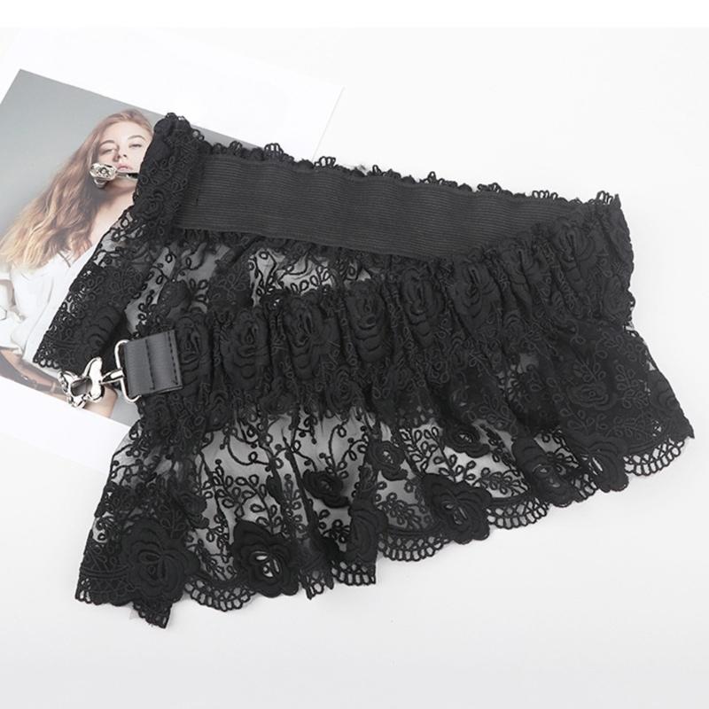 Adjustable Waist Cincher Belt Elastic Support Stretch Belt For Daily Wear Fitness Gym Classical Black Lace