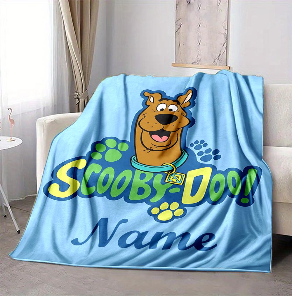 Custom Name Scooby Doo Adventure Flannel Blanket Throw Blanket Soft Warm Sofa Bed home Decor Unique Gift