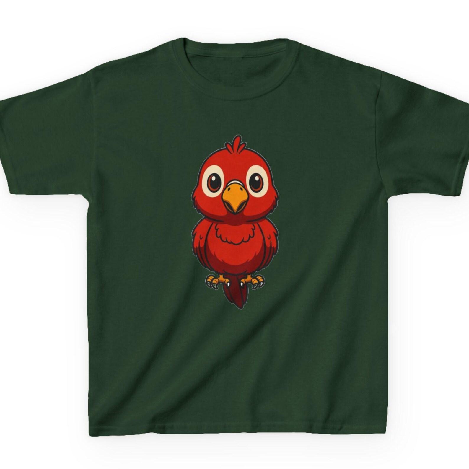 Red Parrot Kids T-Shirt | Pirate Style Macaw Tee | Tropical Bird Party Shirt | Little Explorer Jungle Fast & Free Shipping USA 160