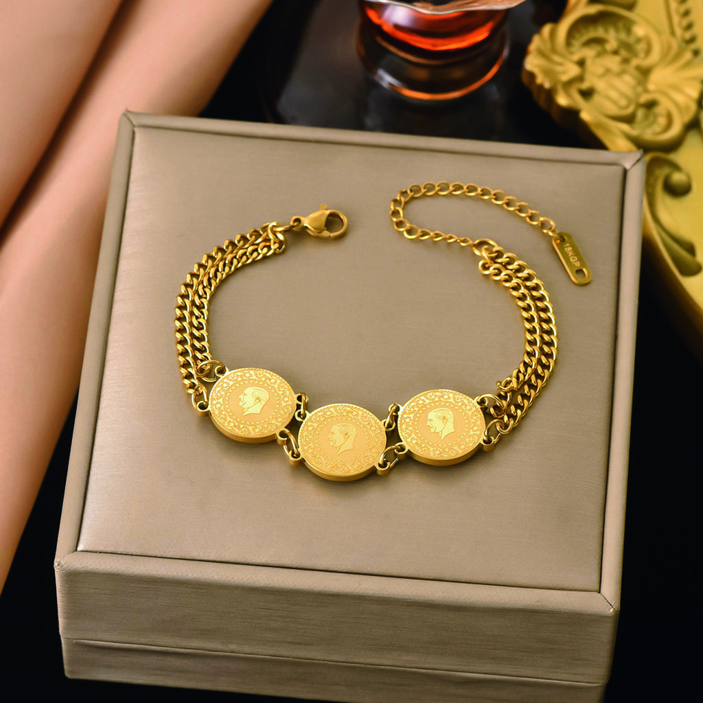 2025 New Luxury Gold Color Bracelet - Stainless Steel Jewelry for Women, Hypoallergenic Gift & Party Accessories