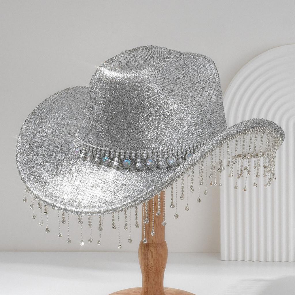 Jeweled Cowboy Hats Heavy Crystal Panama Hat Surprise Gift for Girl Boys Bride Hat for Carnivals Music Festival