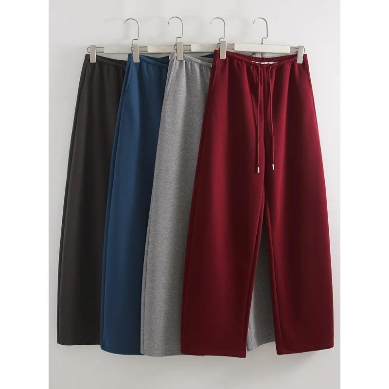 Autumn Sweatpants Women Straight Leg Sport Pants Ladies Gray Basic Joggers Wide Leg Women's Pants Trousers