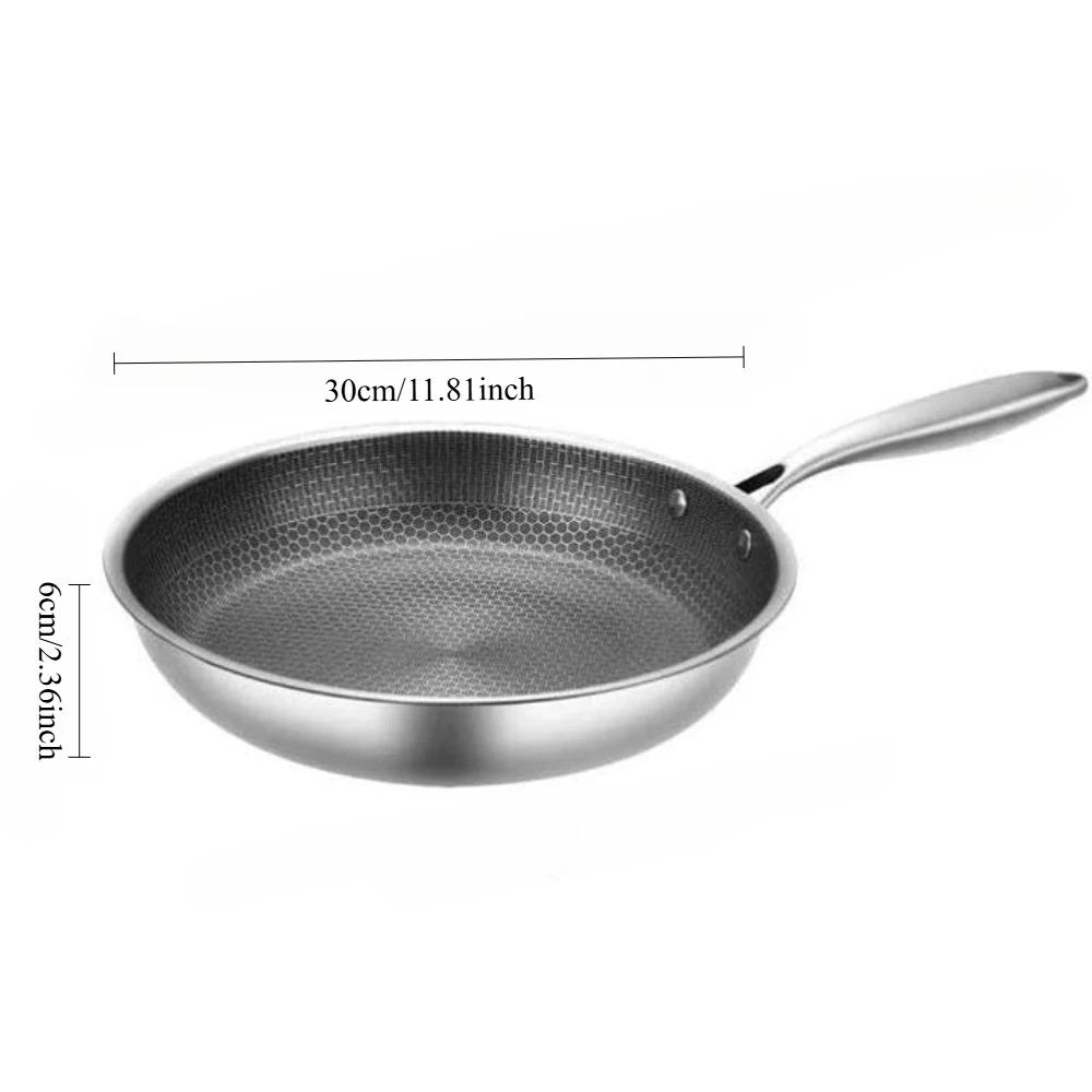 Non-stick Steak Cooking Pan Frying Pan Reusable Frying Pan Stew Pot Induction Cooker Single-sided Honeycomb Frying Pan Cookware