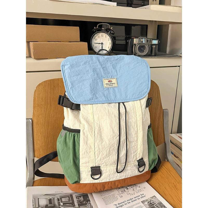 Large Capacity Contrasting Color Lightweight Backpack New Versatile Commuter Travel Backpack Student Bag