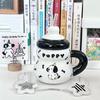 Cute spotted puppy straw cup high value ceramic mug cartoon children's water cup milk cup birthday gift