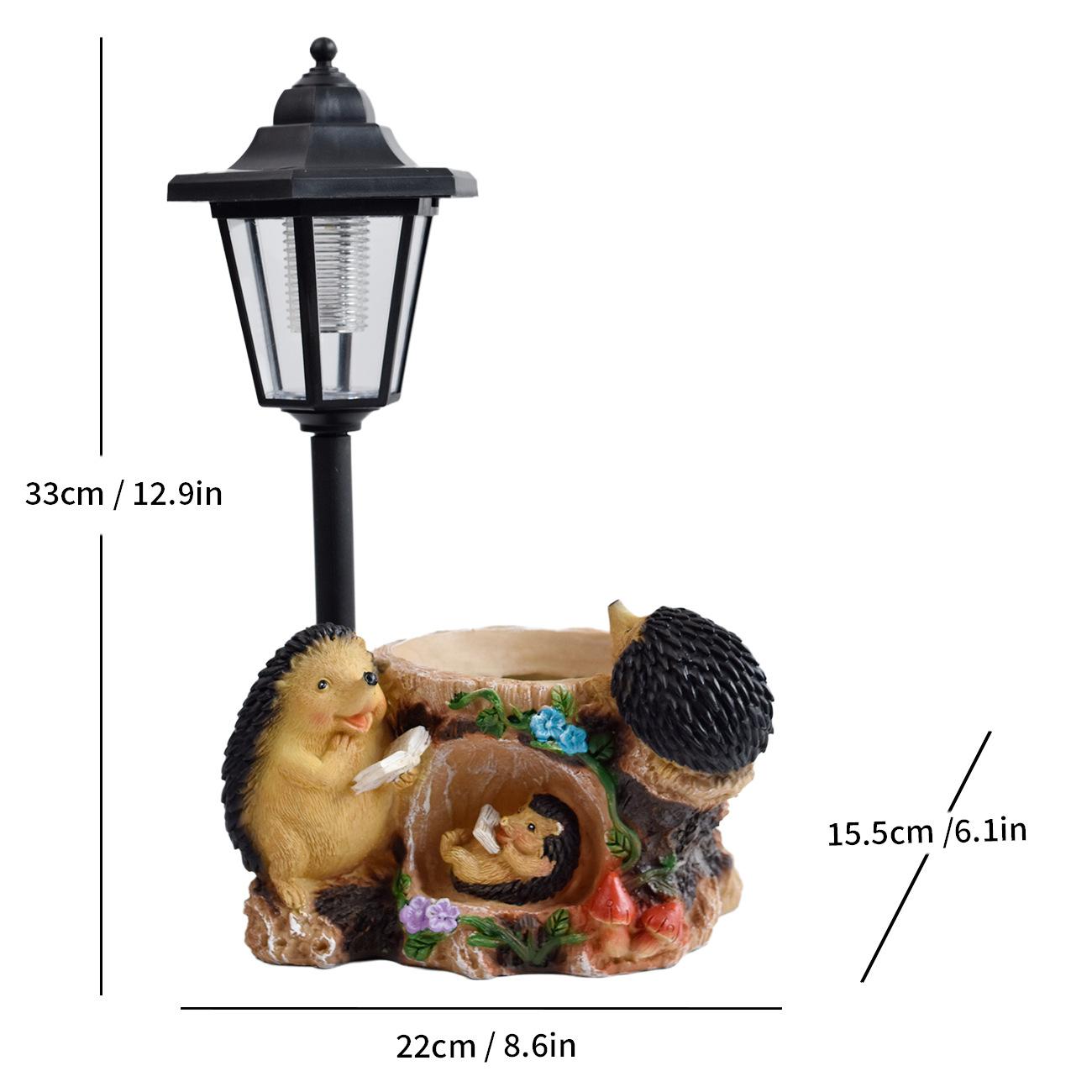 

JYL TS/164,Resin Hedgehog Statue Solar Outdoor Light for Garden Decor Craft Villa Balcony Scene Decor One Size пурпурне серце кольору