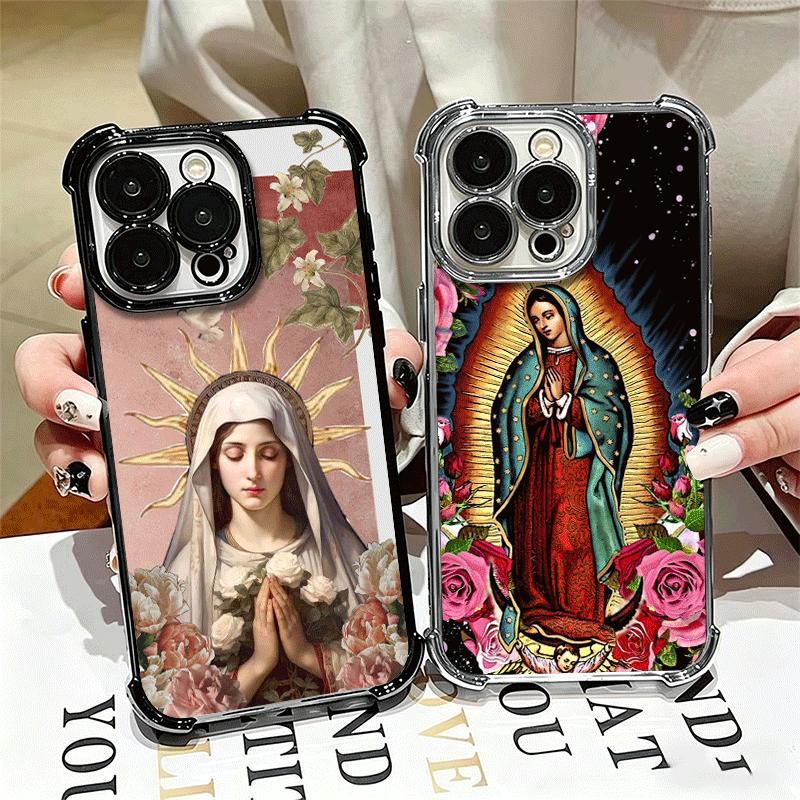 Virgen Mary Virgin De Guadalupe Soft Phone Case For iPhone 15 16 17 Air 14 Pro Max 16E Plus 13 12 Mini Plating Anti-Fall Fundas